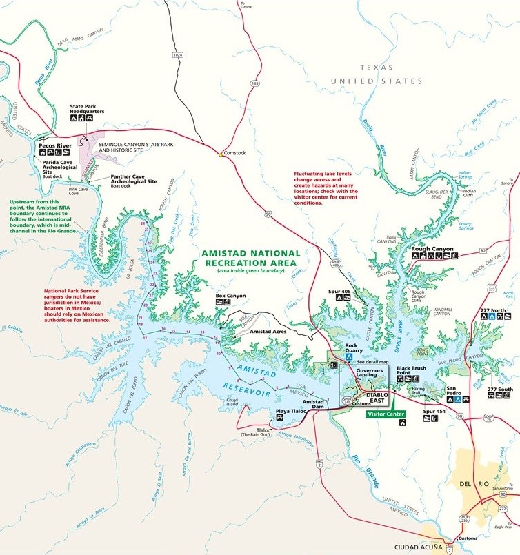 National Park Service Map of Lake Amistad