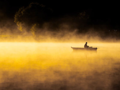 One of the best fishing times is early morning sunrise on the lake