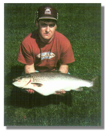 Brian Keller with his 17lb Salmon caught in Raystown Lake in 2001
